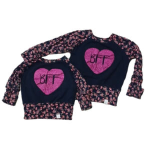 Grow with me BFF shirts duo size 9-36M and 3-6 years old 💫